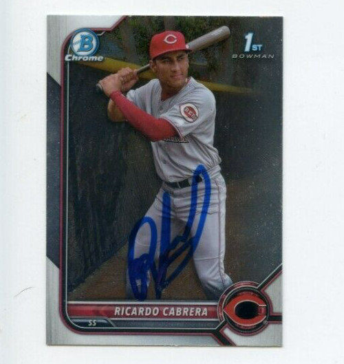 RICARDO CABRERA SIGNED 2022 BOWMAN CHROME CARD AUTO