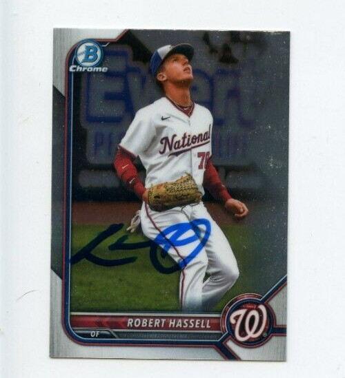 ROBERT HASSELL SIGNED 2022 BOWMAN CHROME DRAFT CARD AUTO