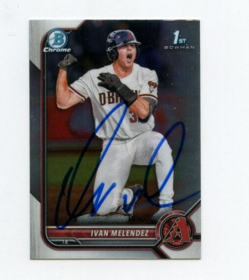 IVAN MELENDEZ SIGNED 2022 BOWMAN CHROME DRAFT CARD AUTO
