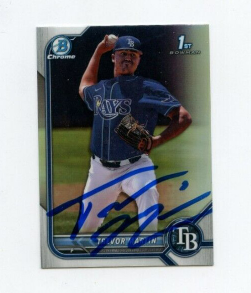 TREVOR MARTIN SIGNED 2022 BOWMAN CHROME DRAFT REFRACTOR CARD AUTO