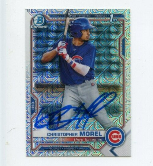 CHRISTOPHER MOREL SIGNED 2021 BOWMAN CHROME MOJO CARD AUTO