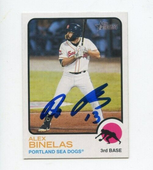 ALEX BINELAS SIGNED 2022 TOPPS HERITAGE MINOR LEAGUE BASEBALL CARD AUTO