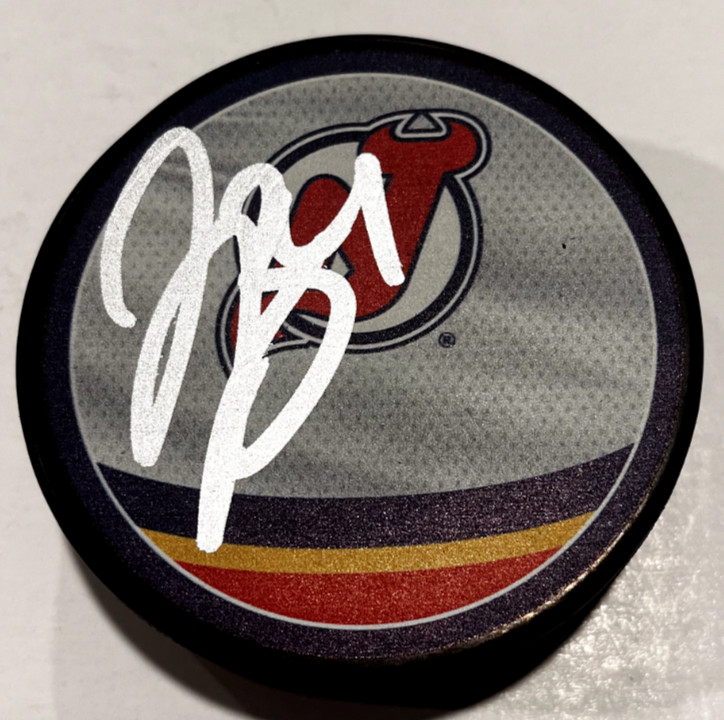 JAKE ALLEN SIGNED NEW JERSEY DEVILS HOCKEY PUCK W/ CASE COA