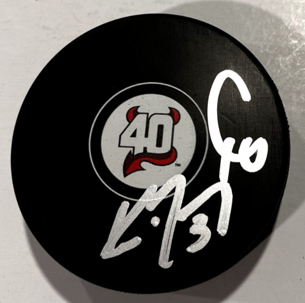 KEN DANEYKO SIGNED NEW JERSEY DEVILS HOCKEY PUCK W/ CASE COA