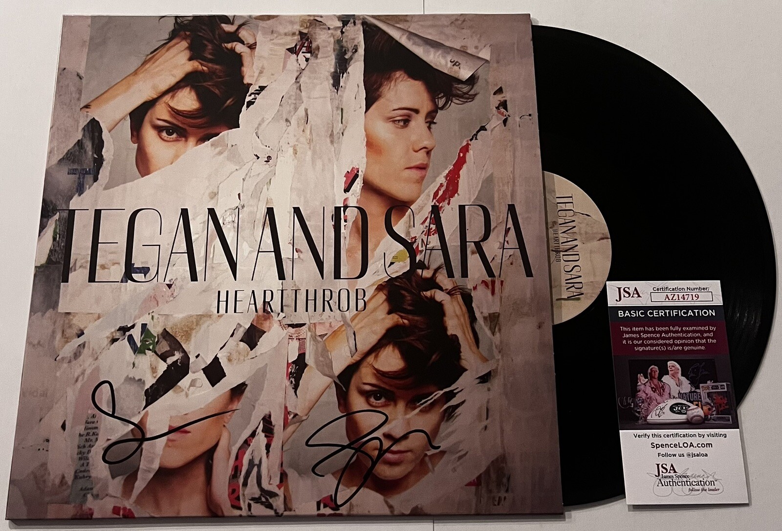 TEGAN AND SARA SIGNED HEARTTHROB LP VINYL RECORD ALBUM HEART THROB JSA COA