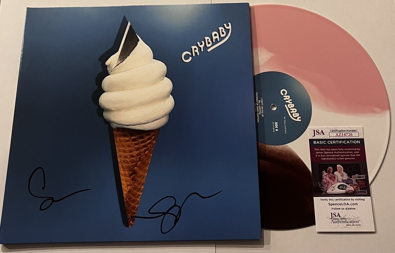 TEGAN AND SARA SIGNED CRYBABY LP VINYL RECORD ALBUM CRY BABY JSA COA