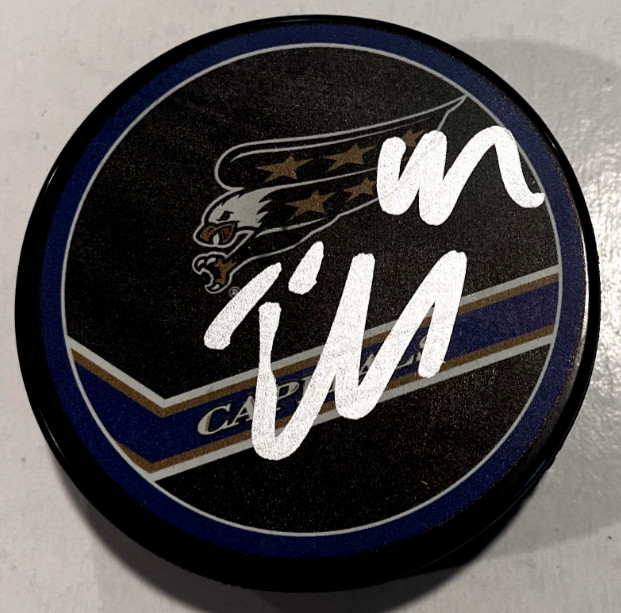 MARTIN FEHERVARY SIGNED WASHINGTON CAPITALS HOCKEY PUCK W/ CASE COA