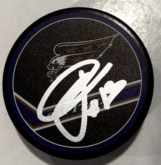 JAKUB VRANA SIGNED WASHINGTON CAPITALS HOCKEY PUCK W/ CASE COA