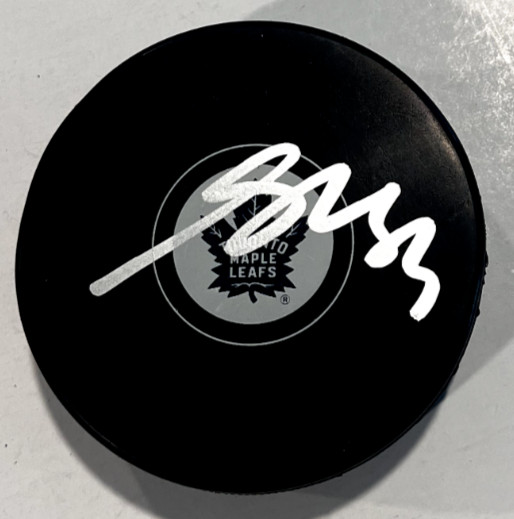 NICHOLAS ROBERTSON SIGNED TORONTO MAPLE LEAFS HOCKEY PUCK W/ CASE COA