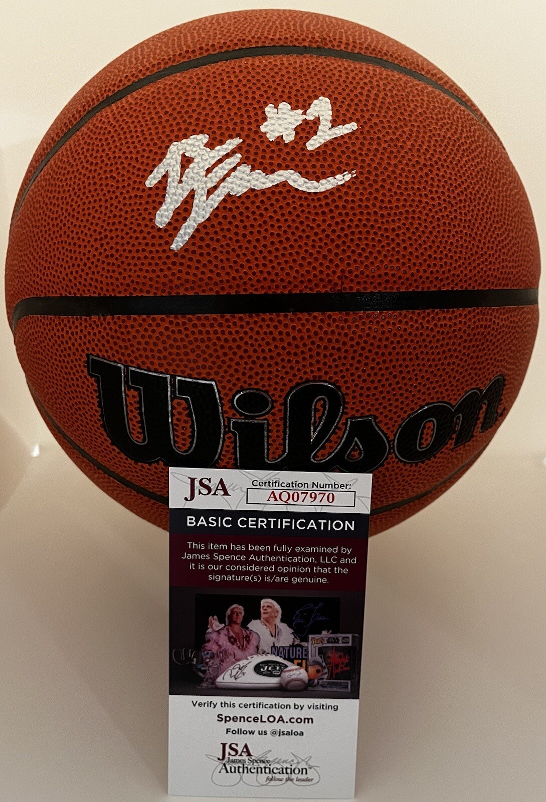 BOOGIE FLAND SIGNED WILSON NBA BASKETBALL ARKANSAS RAZORBACKS JSA COA