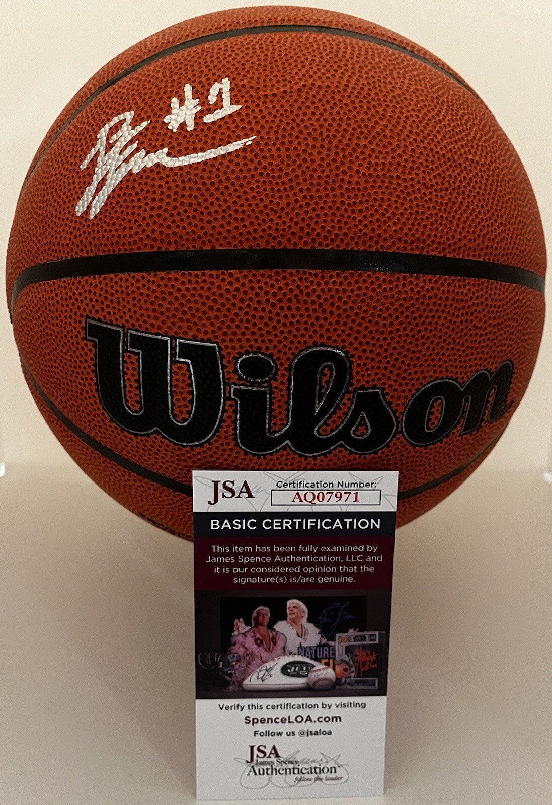 BOOGIE FLAND SIGNED WILSON NBA BASKETBALL ARKANSAS RAZORBACKS JSA COA