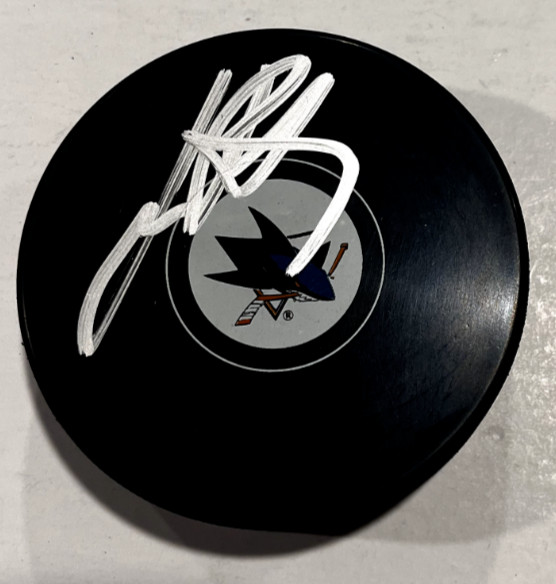 JAN RUTTA SIGNED SAN JOSE SHARKS HOCKEY PUCK W/ CASE COA