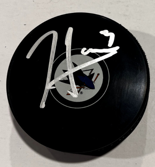HENRY THRUN SIGNED SAN JOSE SHARKS HOCKEY PUCK W/ CASE COA