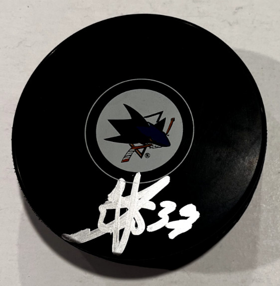 TIMOTHY LILJEGREN SIGNED SAN JOSE SHARKS HOCKEY PUCK W/ CASE COA