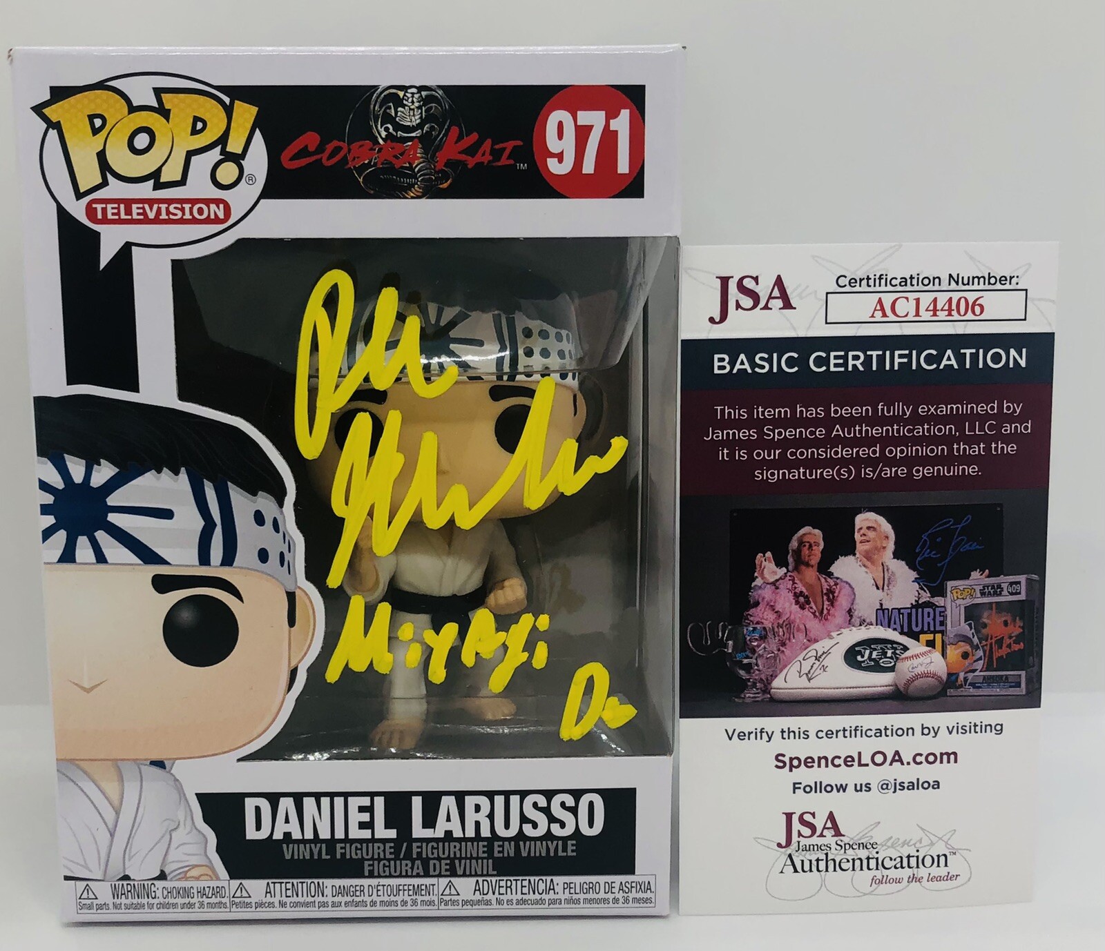 RALPH MACCHIO SIGNED DANIEL LARUSSO POP FUNKO FIGURE COBRA KAI JSA COA