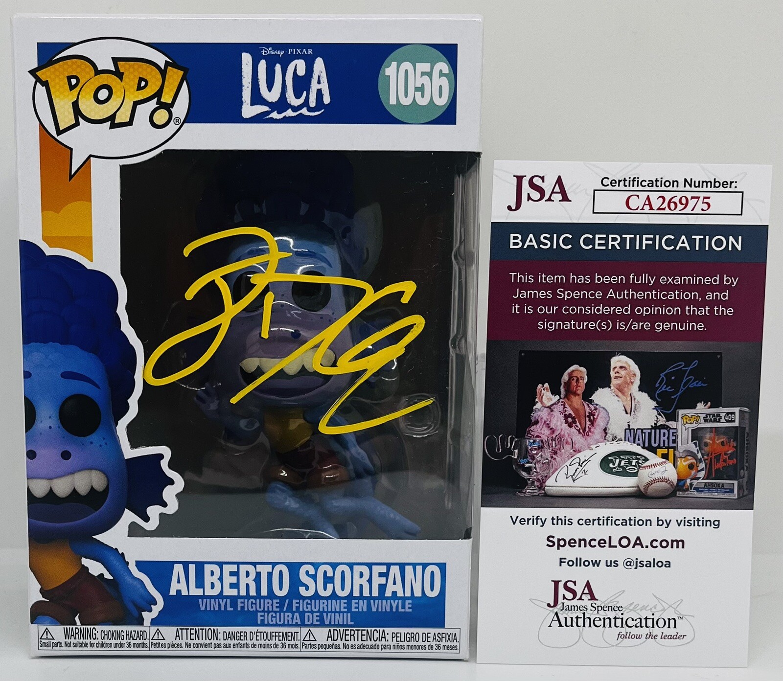 JACK DYLAN GRAZER SIGNED ALBERTO SCORFANO FUNKO POP FIGURE DISNEY LUCA ...