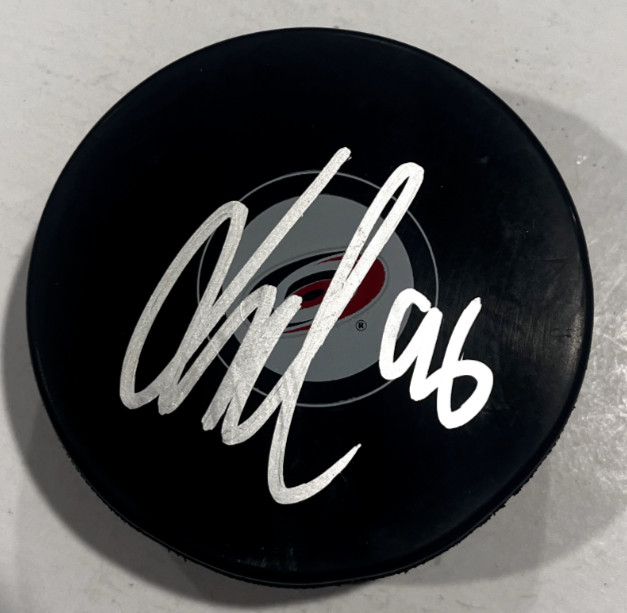 JACK ROSLOVIC SIGNED CAROLINA HURRICANES HOCKEY PUCK W/ CASE COA