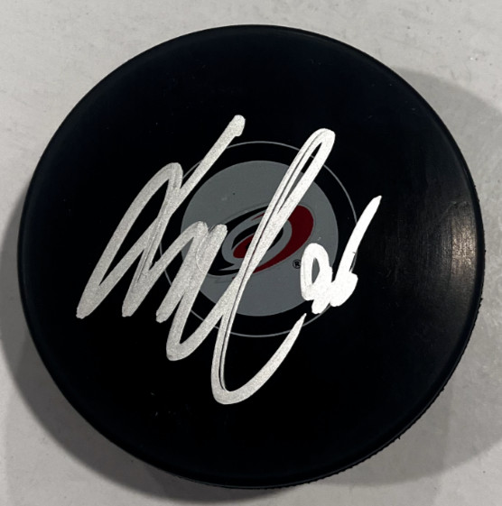 JACK ROSLOVIC SIGNED CAROLINA HURRICANES HOCKEY PUCK W/ CASE COA
