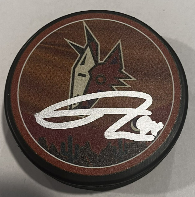 JOSH DOAN SIGNED AUTOGRAPHED PHOENIX ARIZONA COYOTES HOCKEY PUCK W/ CASE COA