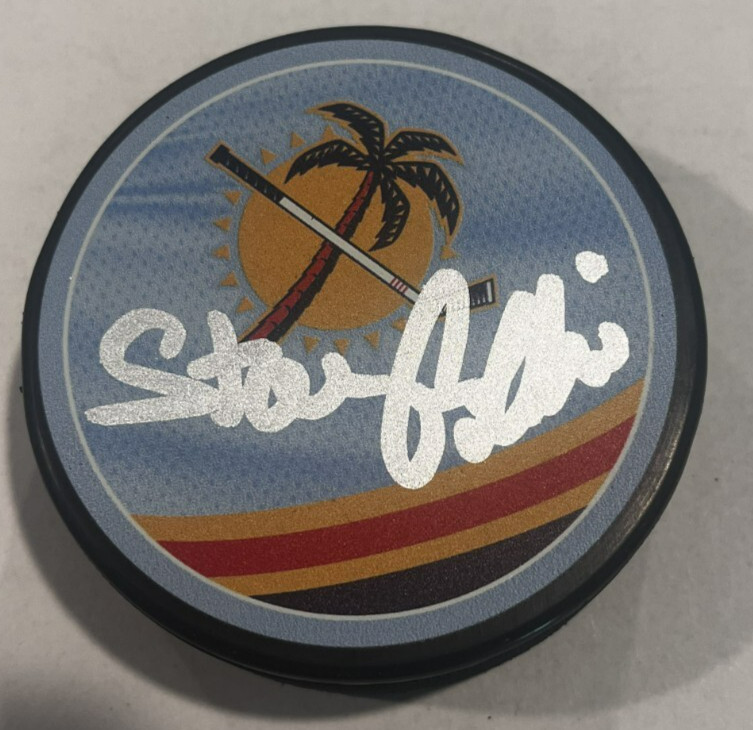 STEVE GOLDSTEIN SIGNED FLORIDA PANTHERS HOCKEY PUCK W/ CASE COA