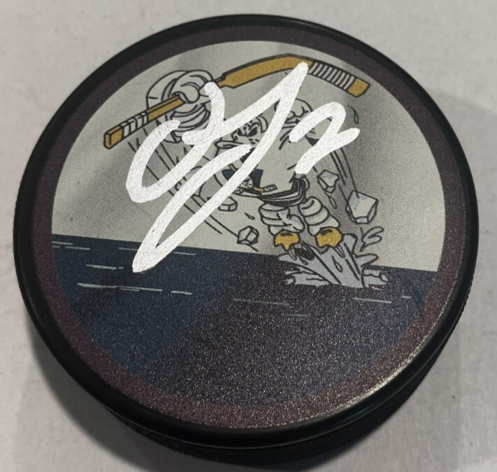 JACKSON LACOMBE SIGNED ANAHEIM DUCKS HOCKEY PUCK W/ CASE COA