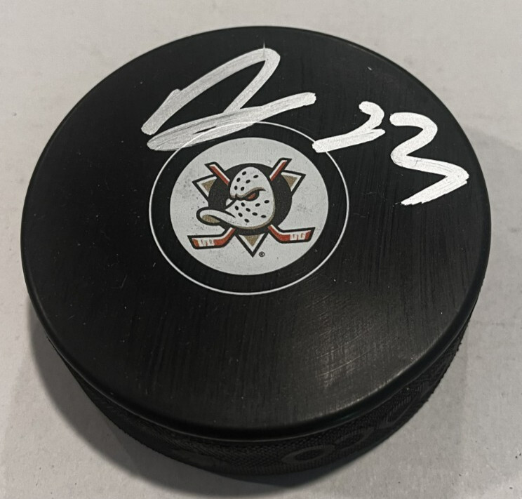 MASON MCTAVISH SIGNED ANAHEIM DUCKS HOCKEY PUCK W/ CASE COA