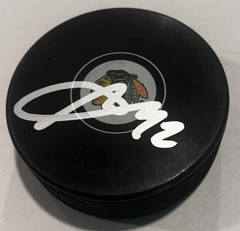 ALEX VLASIC SIGNED CHICAGO BLACKHAWKS HOCKEY PUCK W/ CASE COA