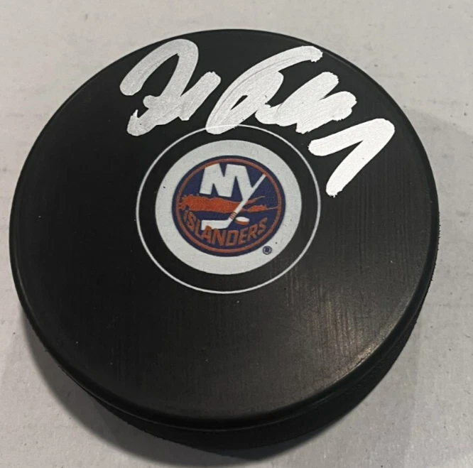 JAKUB SKAREK SIGNED NEW YORK ISLANDERS HOCKEY PUCK W/ CASE COA