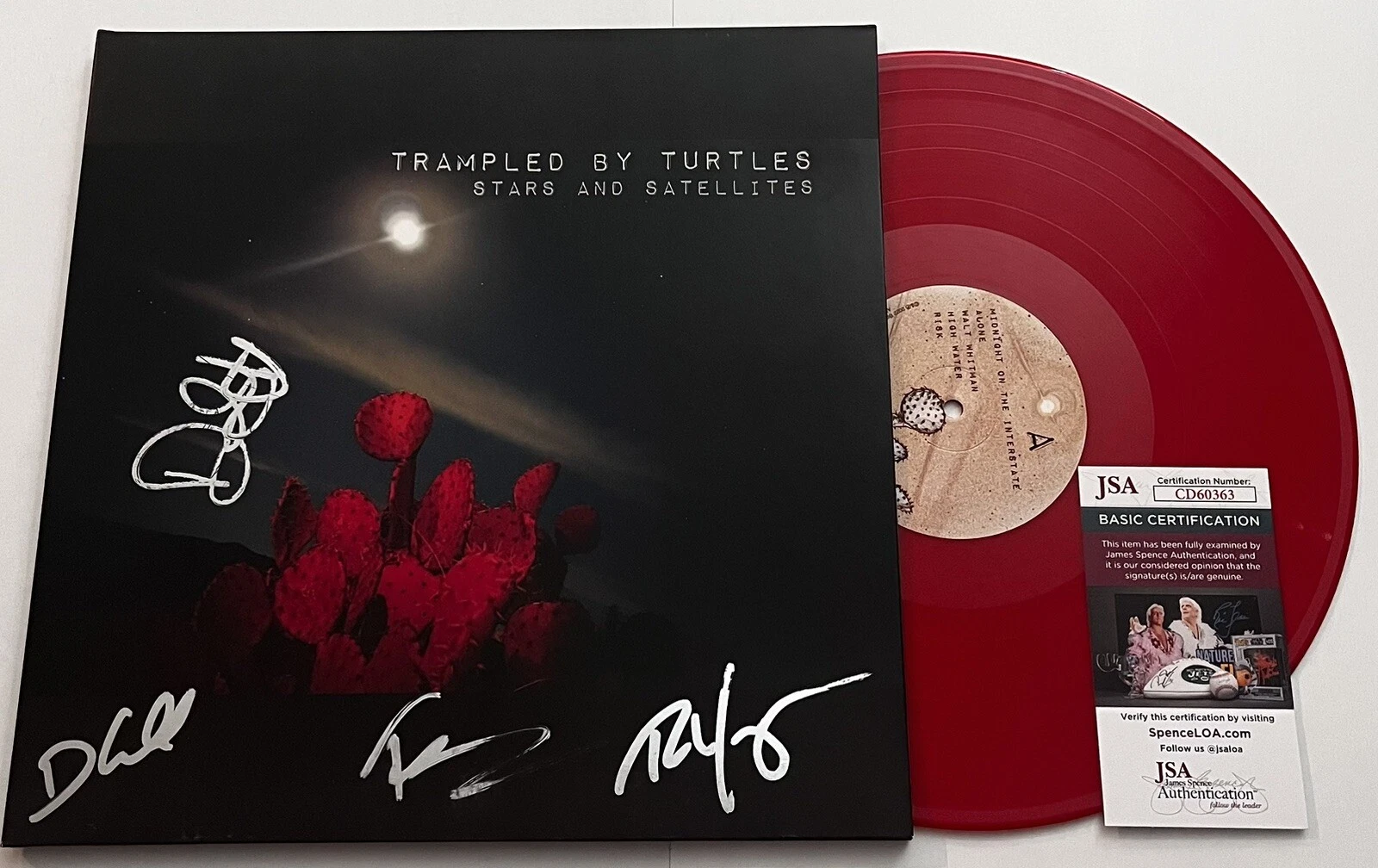 TRAMPLED BY TURTLES BAND SIGNED STARS AND SATELLITES LP VINYL RECORD ALBUM JSA
