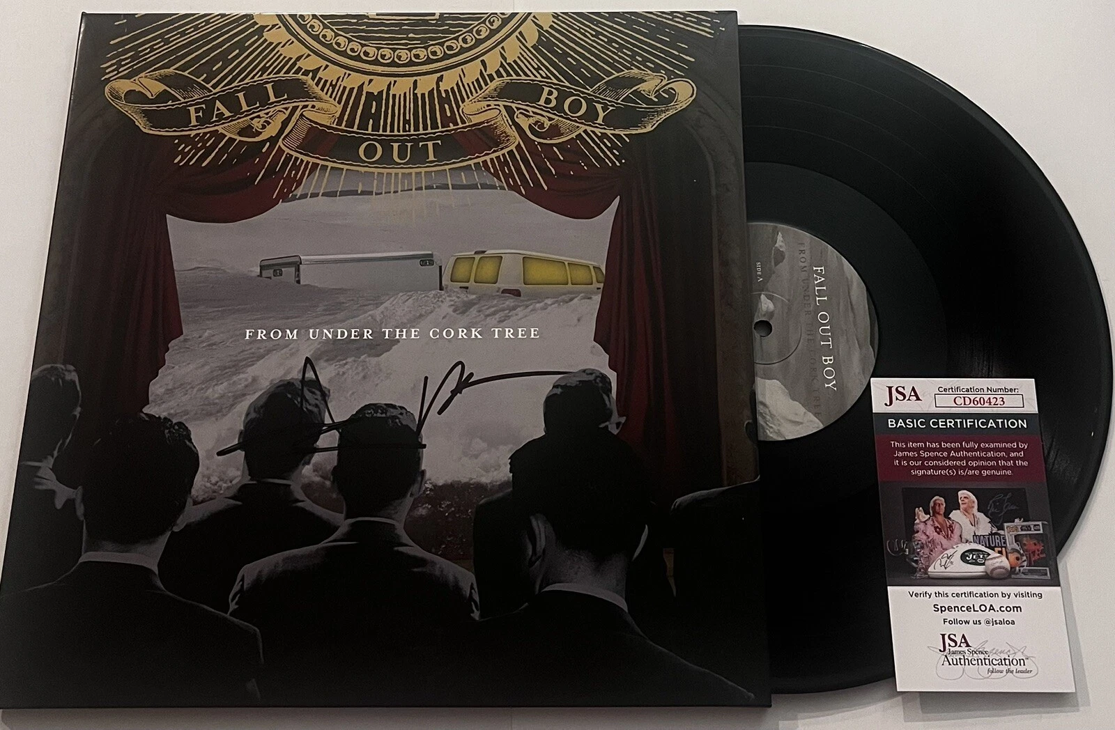 FALL OUT BOY SIGNED FROM UNDER THE CORK TREE LP VINYL RECORD PATRICK STUMP JSA
