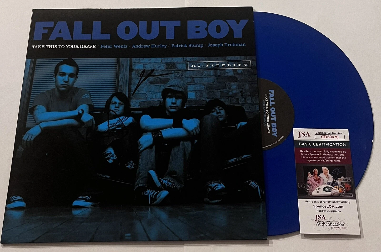 FALL OUT BOY SIGNED TAKE THIS TO YOUR GRAVE VINYL RECORD ALBUM PATRICK STUMP JSA