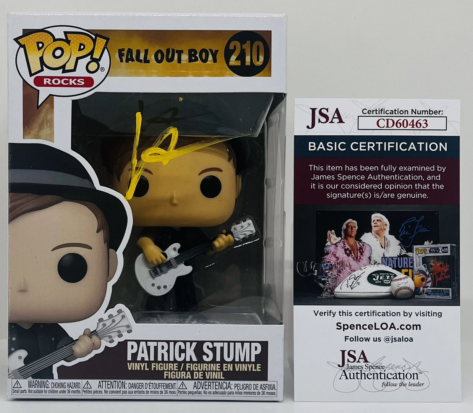 PATRICK STUMP SIGNED POP ROCKS FUNKO FIGURE FALL OUT BOY BAND VOCALIST JSA COA