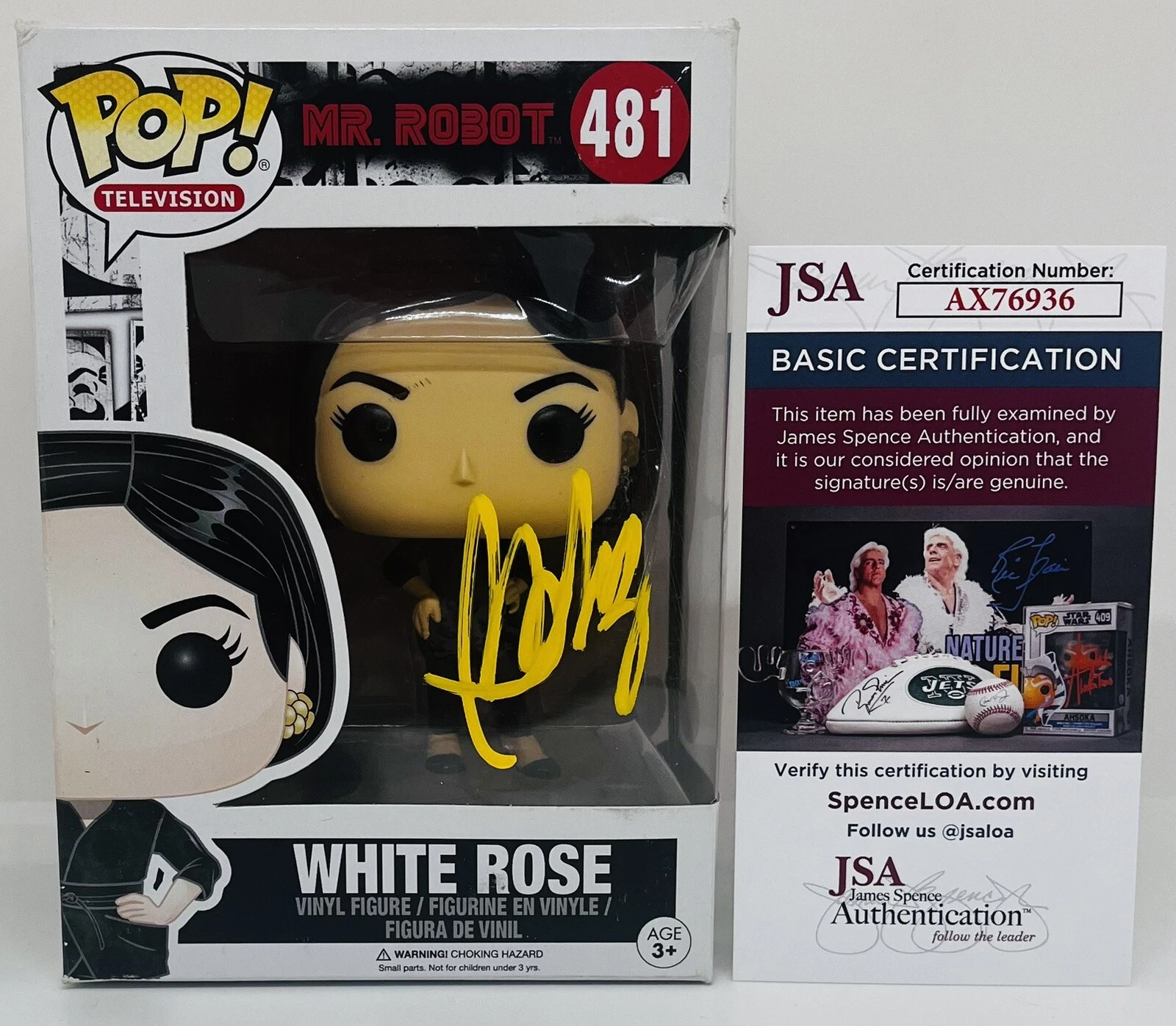 BD WONG SIGNED WHITE ROSE POP FUNKO FIGURE MR ROBOT TV SHOW JSA COA
