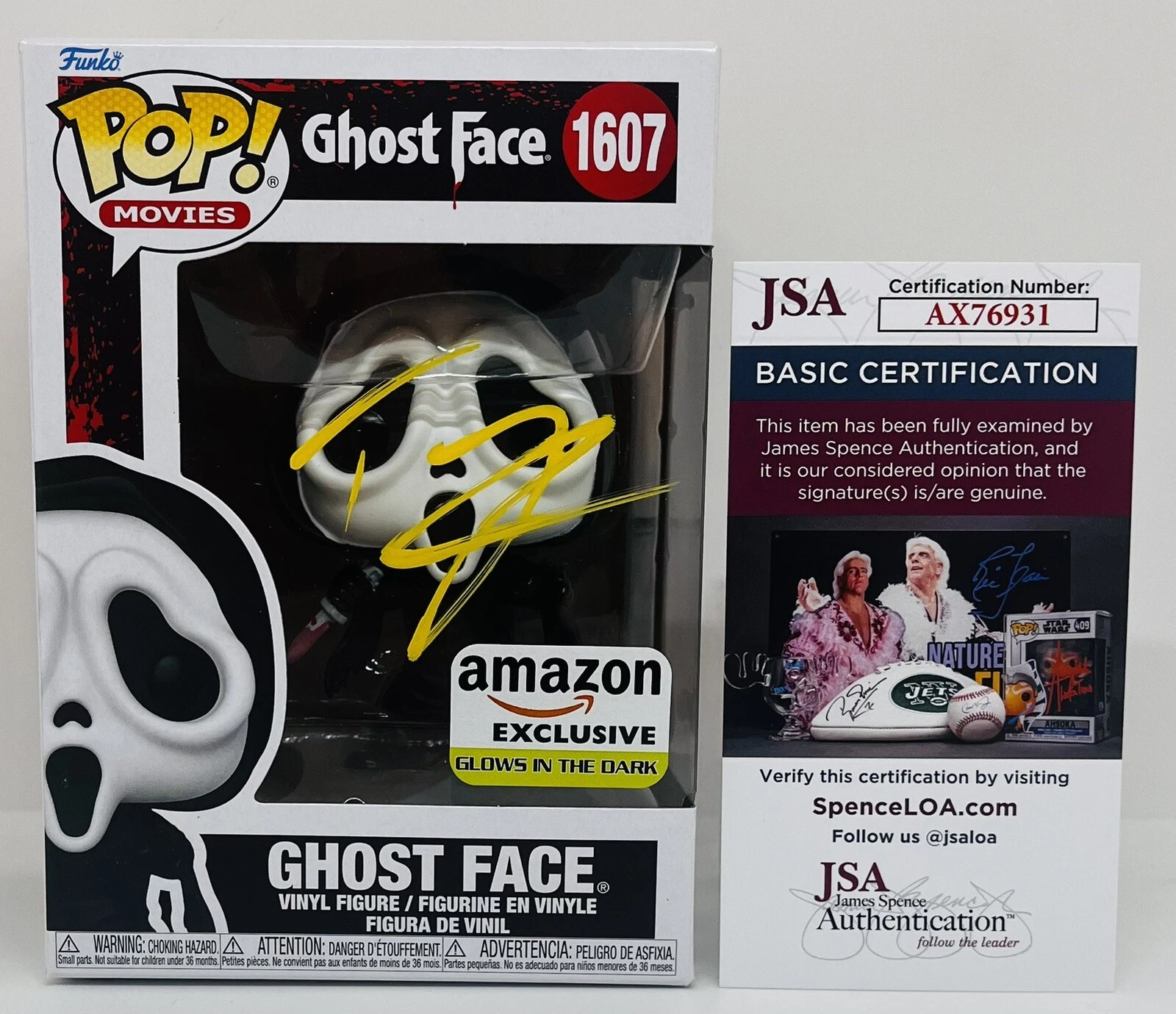 TYLER POSEY SIGNED GHOSTFACE POP FUNKO FIGURE SCREAM SHANE JSA COA
