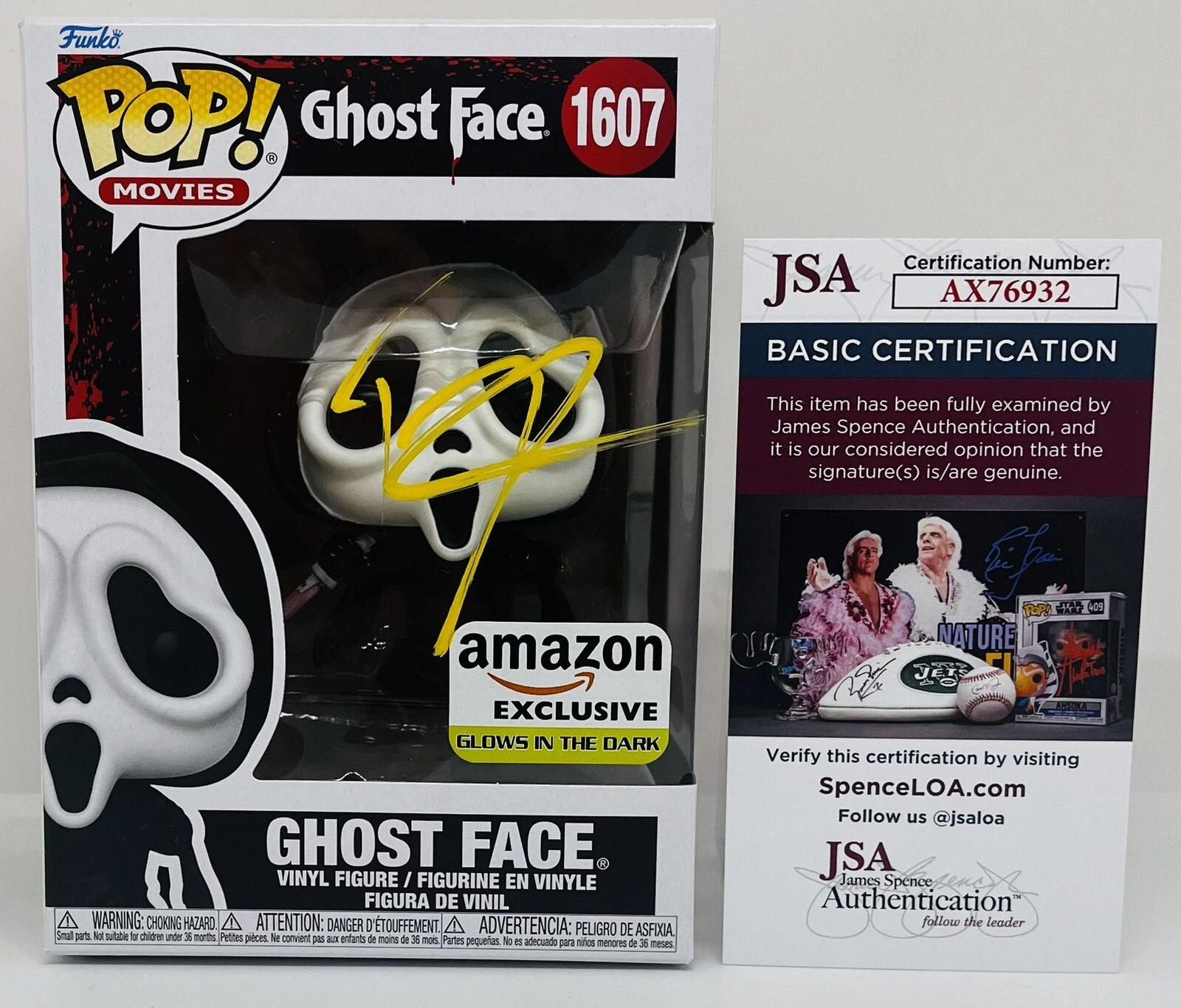 TYLER POSEY SIGNED GHOSTFACE POP FUNKO FIGURE SCREAM SHANE JSA COA