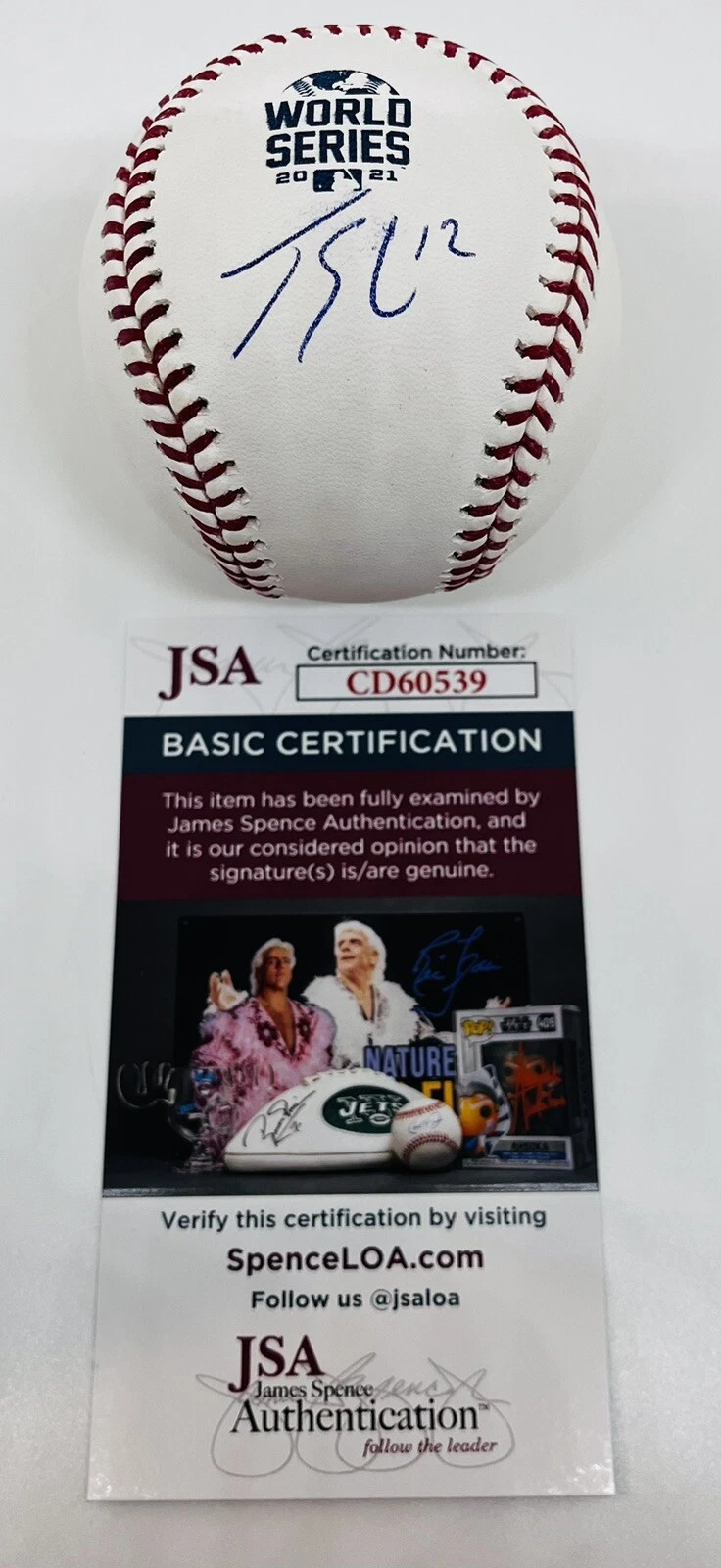 JORGE SOLER SIGNED RAWLINGS 2021 ATLANTA BRAVES WORLD SERIES BASEBALL JSA COA