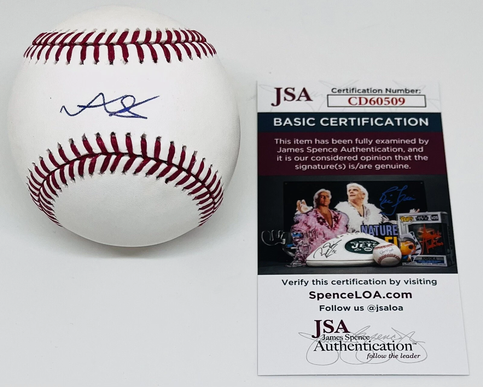ANDREW SALAS SIGNED RAWLINGS MAJOR LEAGUE BASEBALL MIAMI MARLINS JSA COA