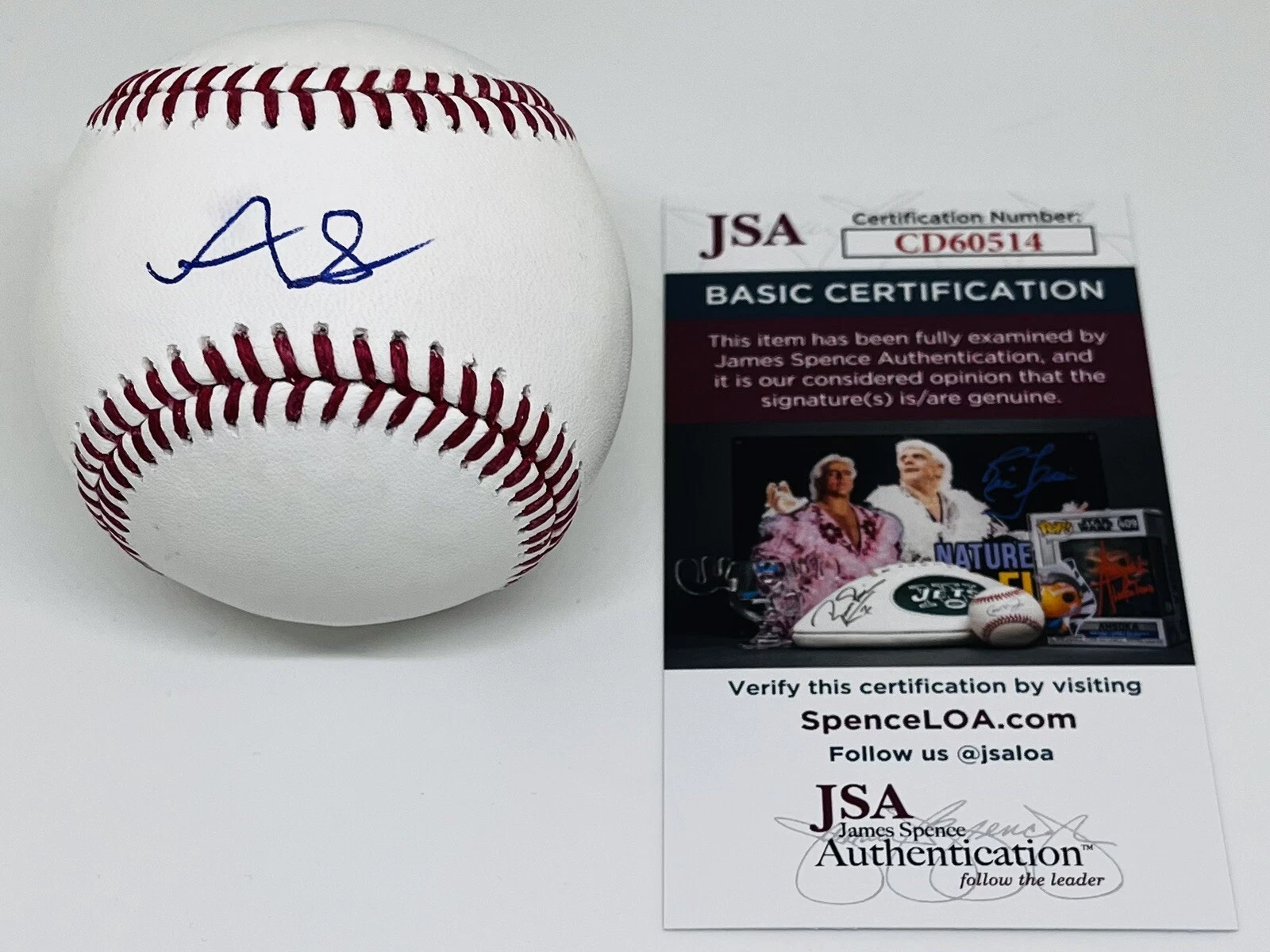 ANDREW SALAS SIGNED RAWLINGS MAJOR LEAGUE BASEBALL MIAMI MARLINS JSA COA