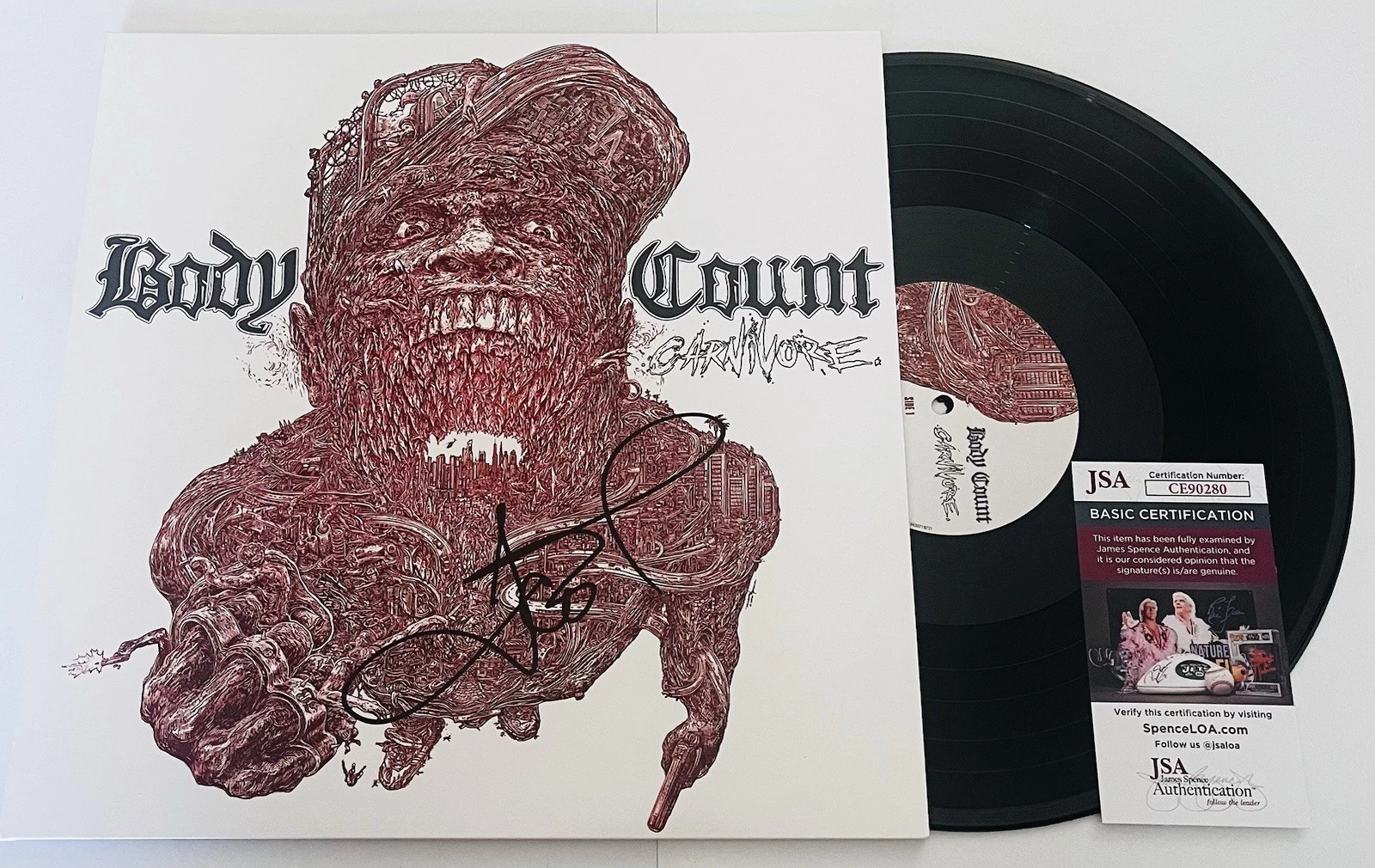 ICE T SIGNED BODY COUNT CARNIVORE LP VINYL RECORD ALBUM ICE-T JSA COA