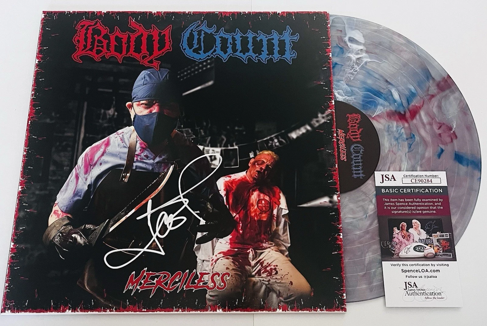 ICE T SIGNED BODY COUNT MERCILESS LP VINYL RECORD ALBUM ICE-T JSA COA