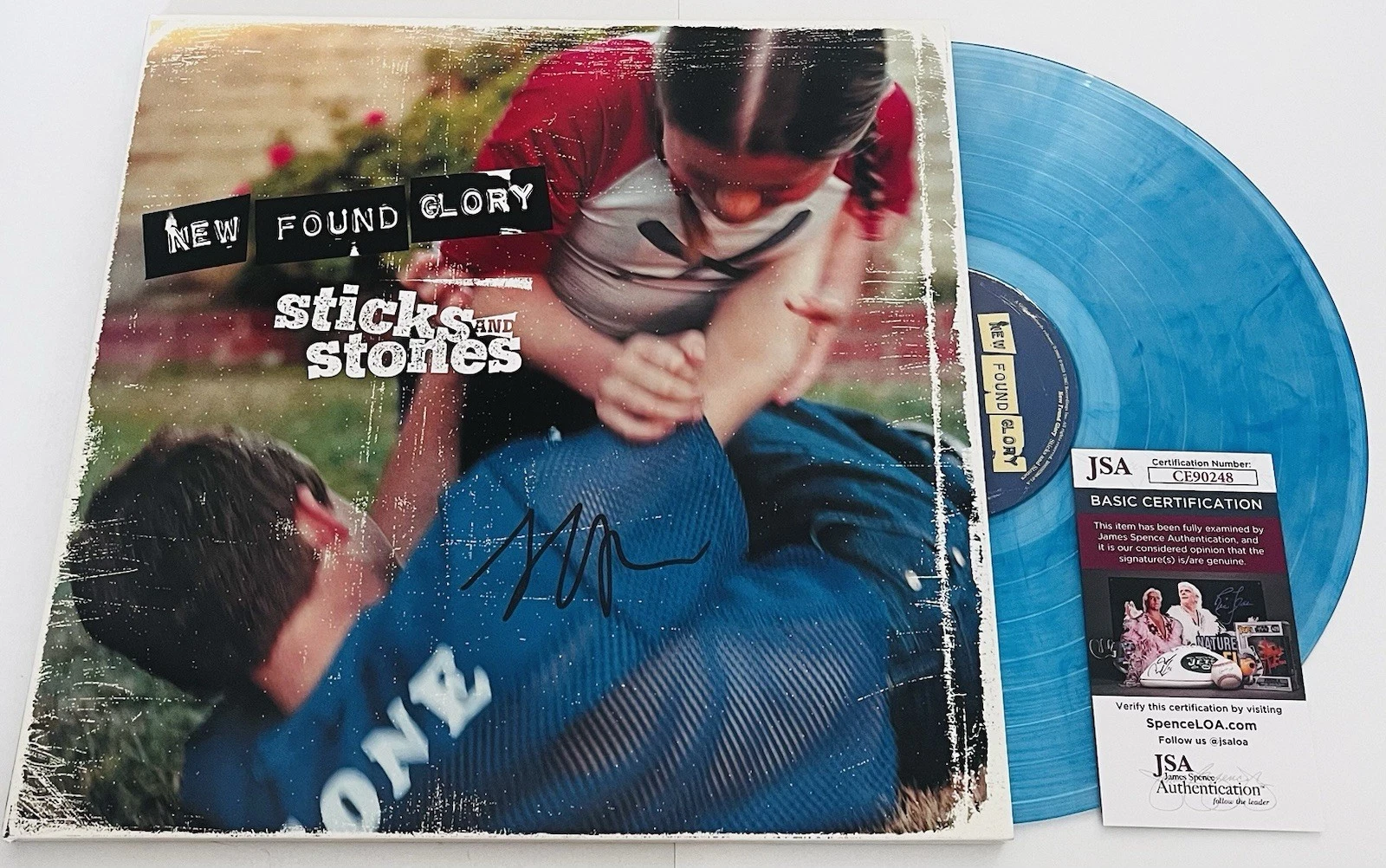 JORDAN PUNDIK SIGNED NEW FOUND GLORY STICKS AND STONES LP VINYL RECORD ALBUM JSA