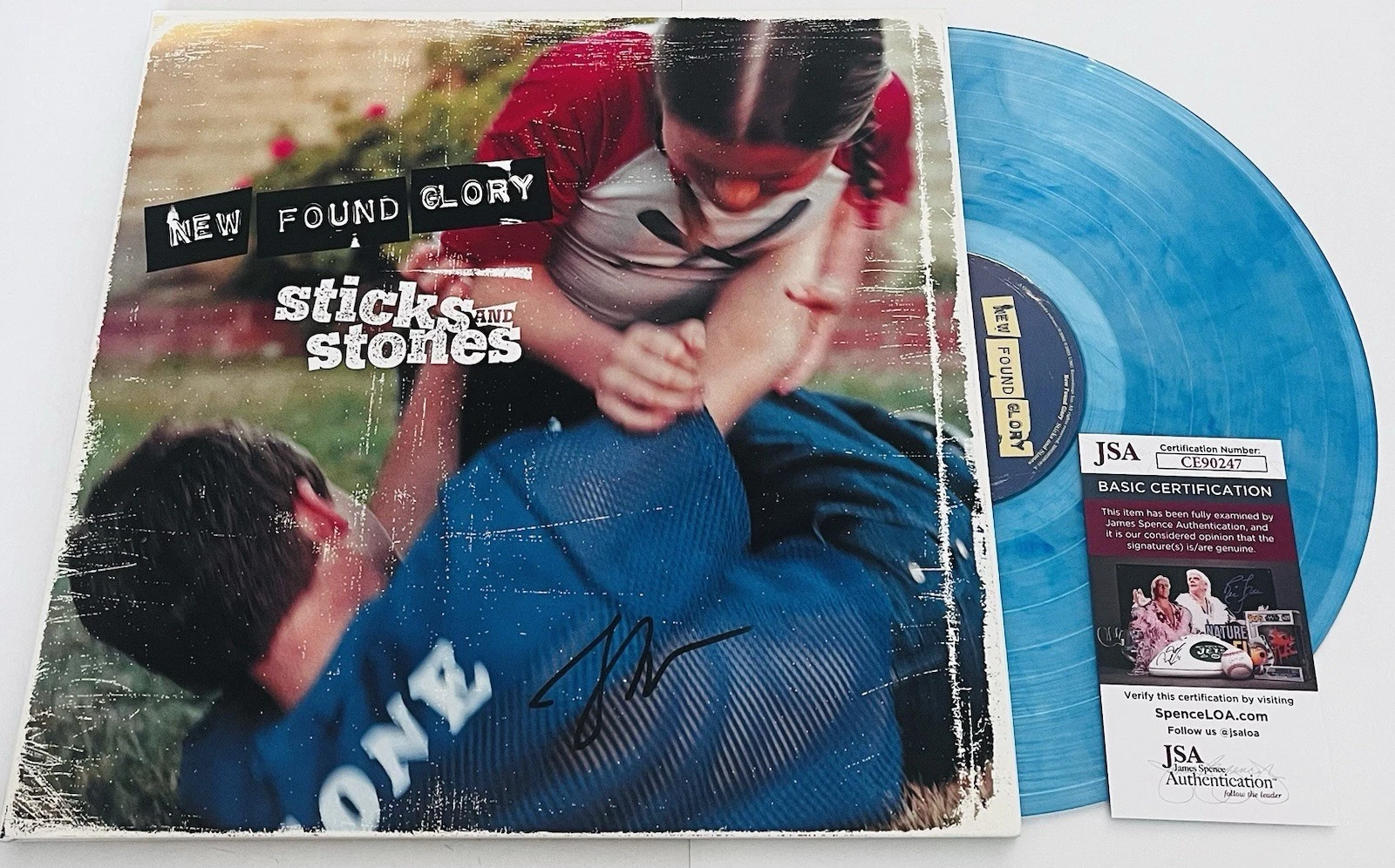 JORDAN PUNDIK SIGNED NEW FOUND GLORY STICKS AND STONES LP VINYL RECORD ALBUM JSA