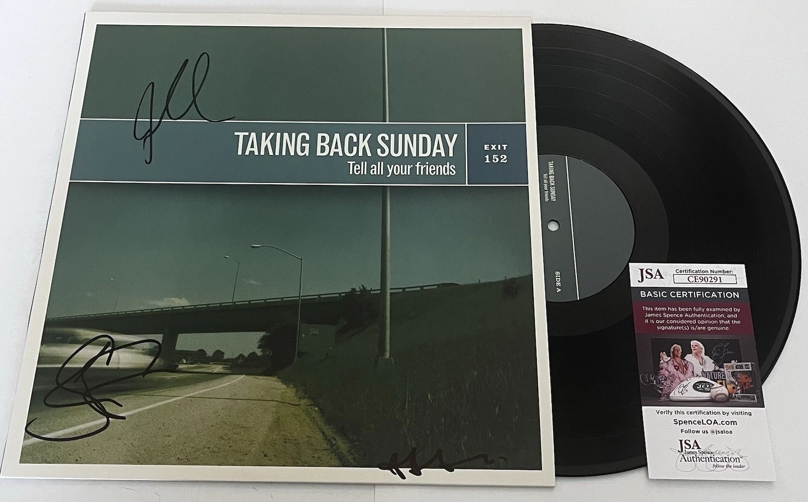 TAKING BACK SUNDAY SIGNED TELL ALL YOUR FRIENDS LP VINYL RECORD ADAM LAZZARA JSA