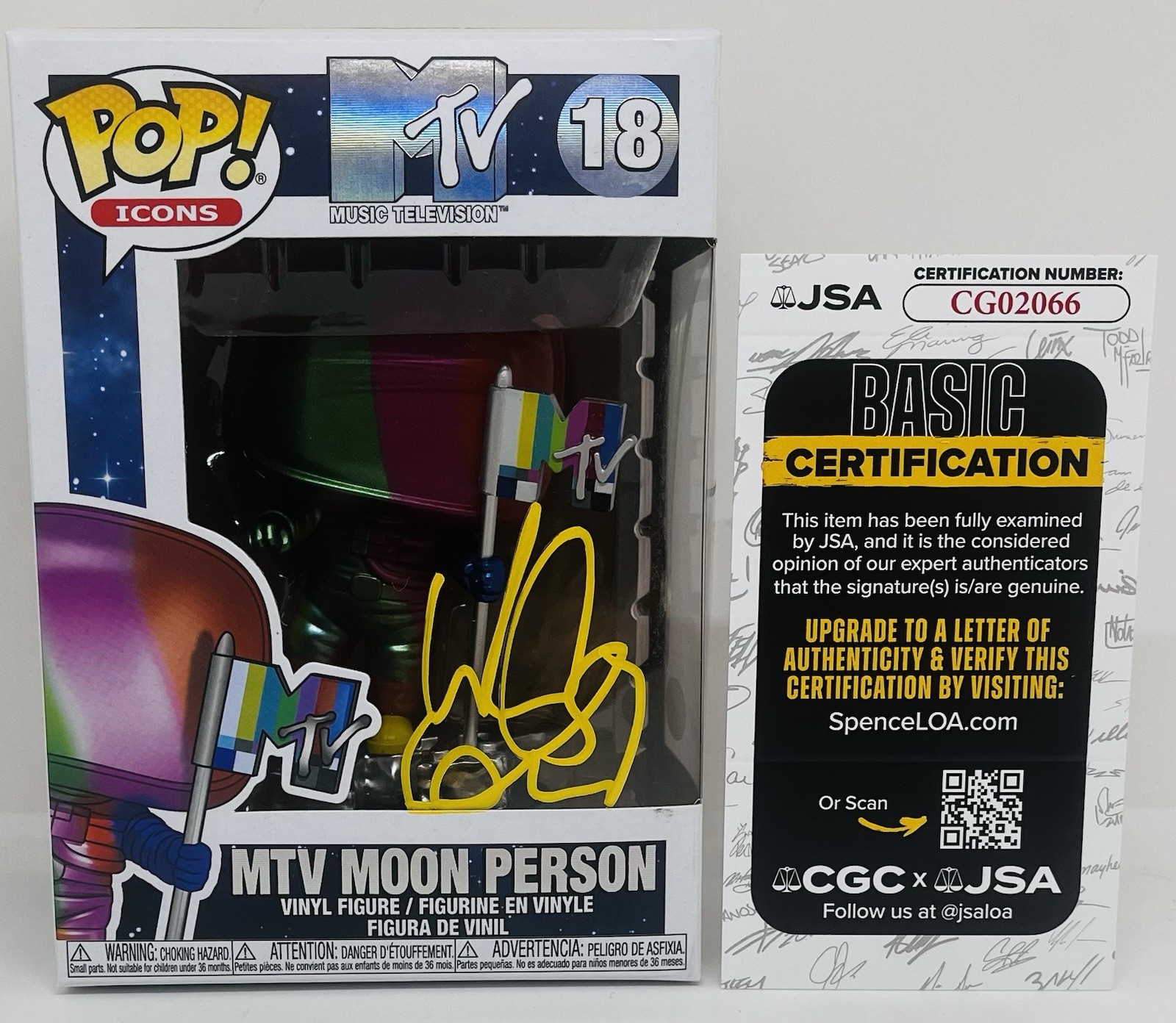 WES BORLAND SIGNED MTV MOON MAN POP ICONS FUNKO FIGURE LIMP BIZKIT BAND JSA COA