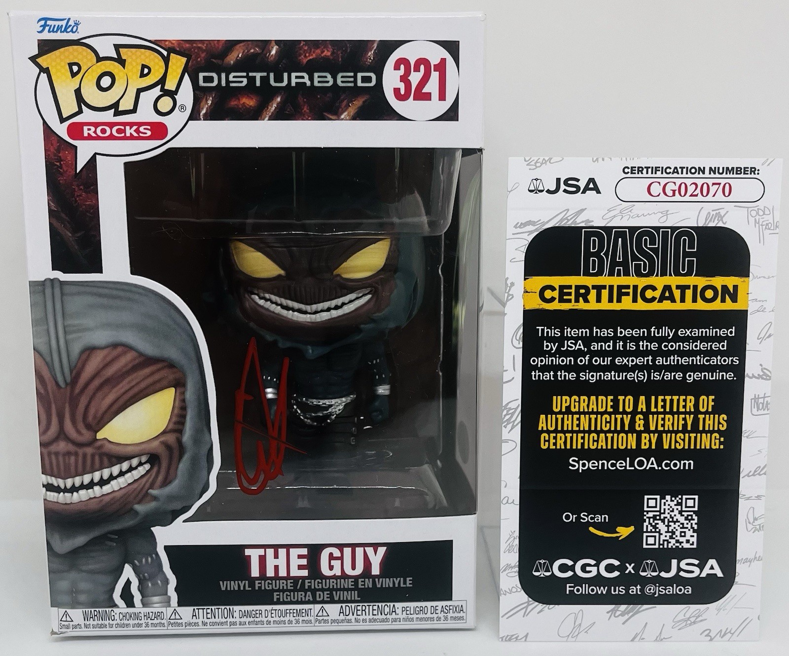 DAVID DRAIMAN SIGNED DISTURBED THE GUY FUNKO POP ROCKS FIGURE DISTURBED JSA COA