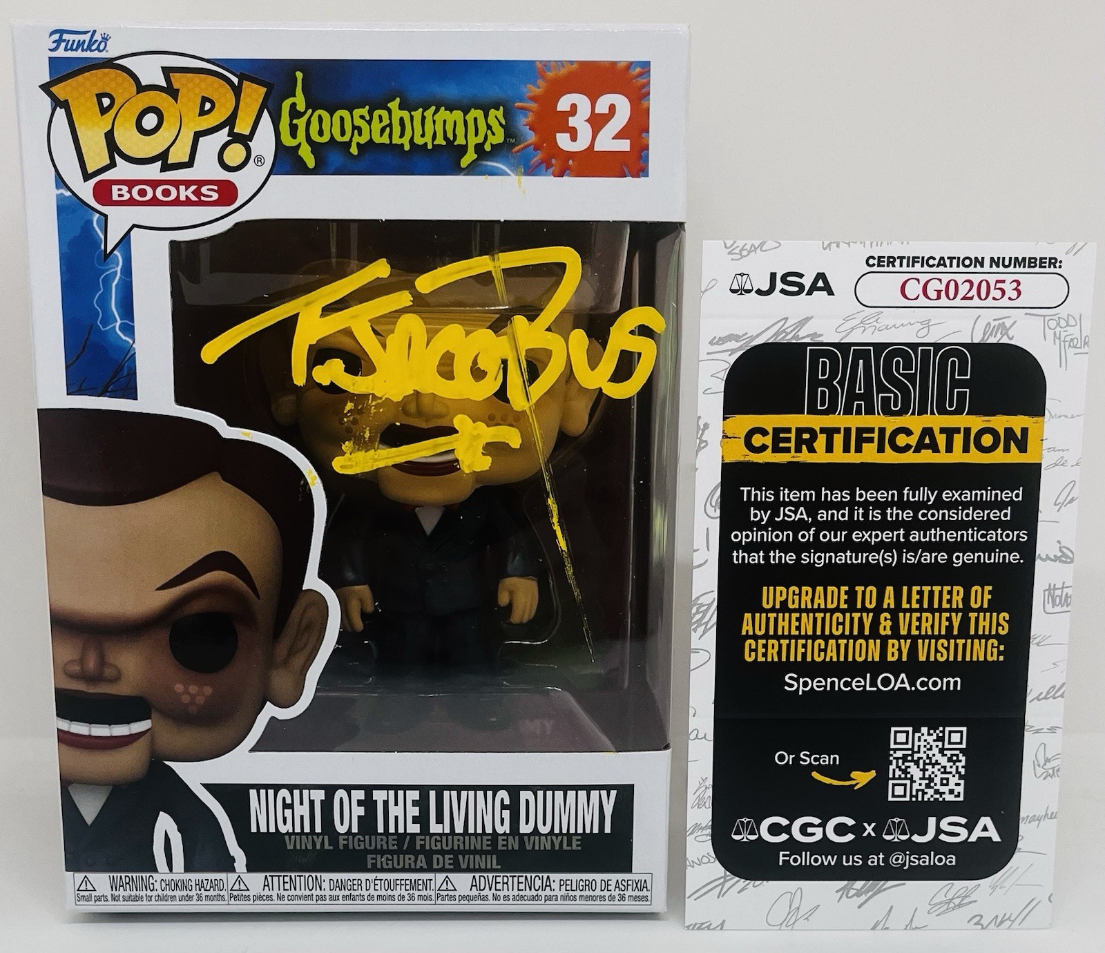 TIM JACOBUS SIGNED NIGHT OF THE LIVING DUMMY POP FUNKO FIGURE GOOSEBUMPS JSA COA