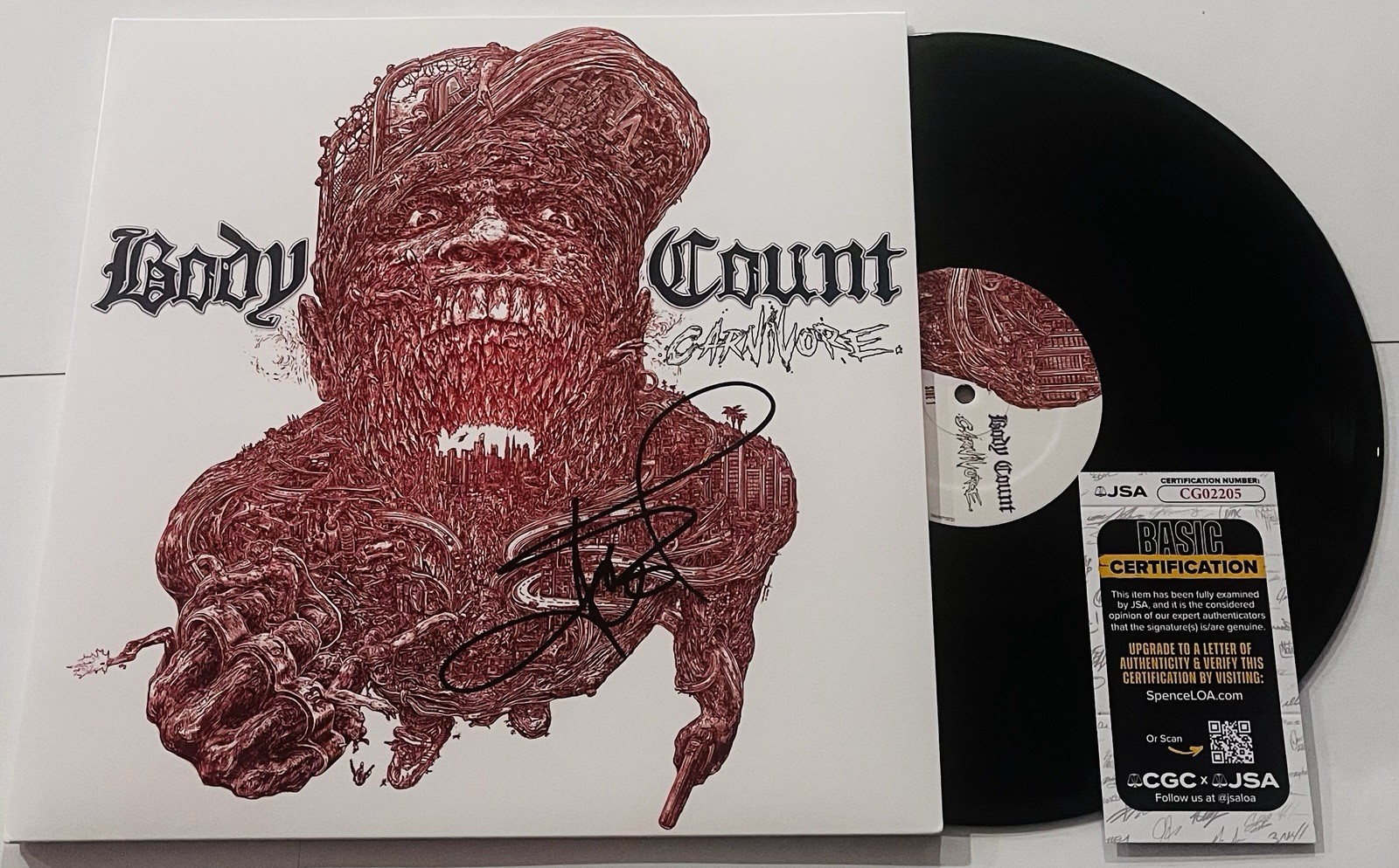 ICE T SIGNED BODY COUNT CARNIVORE LP VINYL RECORD ALBUM ICE-T JSA COA