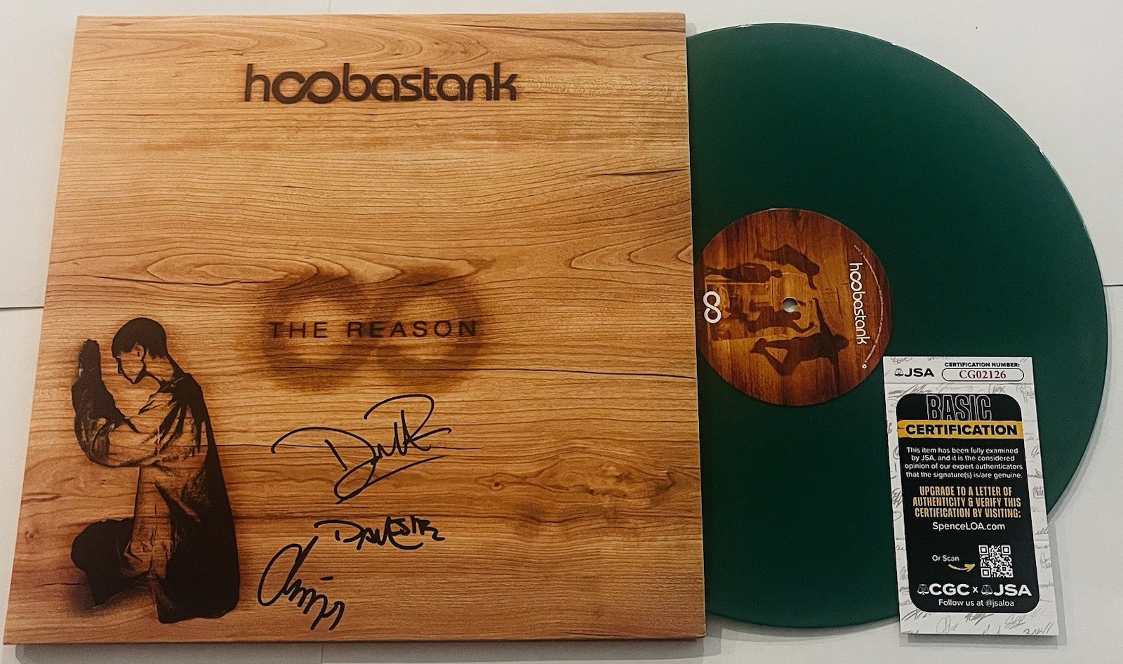 HOOBASTANK BAND SIGNED THE REASON LP VINYL RECORD ALBUM DOUG ROBB JSA COA