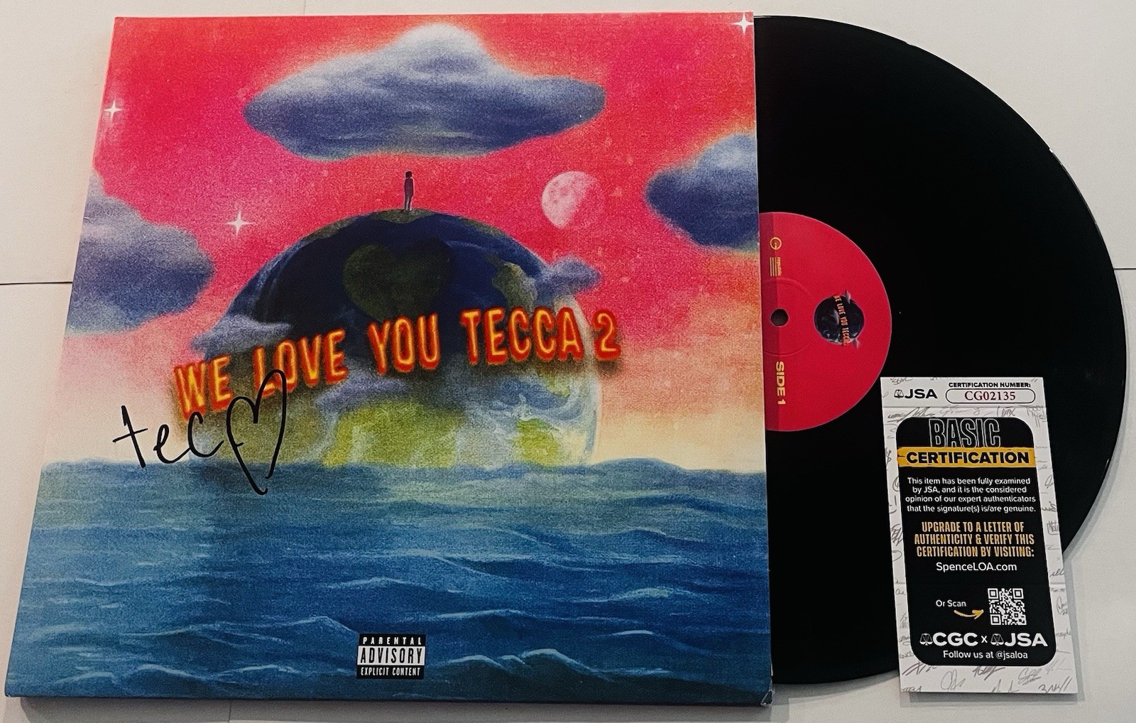LIL TECCA SIGNED WE LOVE YOU TECCA 2 LP VINYL RECORD ALBUM RAPPER JSA COA