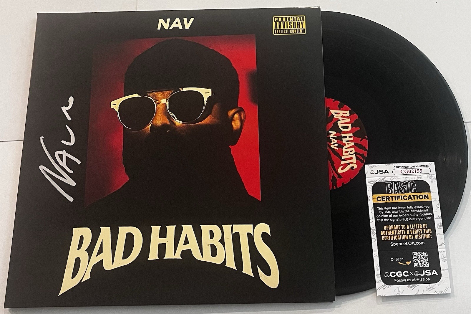 NAV RAPPER SIGNED BAD HABITS LP VINYL RECORD ALBUM JSA COA